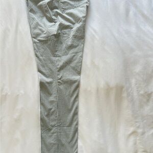 Amanda & Chelsea Slim Pinstripe Chinos - Gray & White